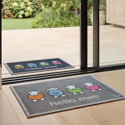 Hug Rug Hello Ewe Herdy Washable Doormat