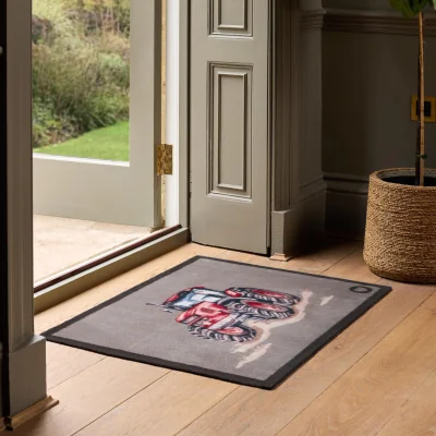 Hug Rug Red Farmyard Tractor Washable Doormat