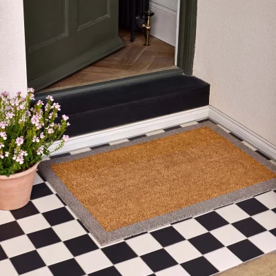 Hug Rug Taupe Border Coir Doormat