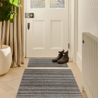 Hug Rug Candy Ribbon Grey Stripe Washable Doormat