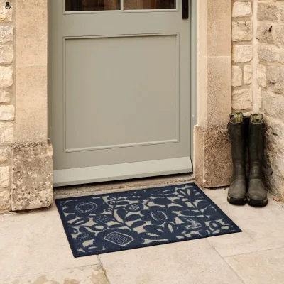 Hug Rug Kukkia Dark Navy Outdoor Doormat