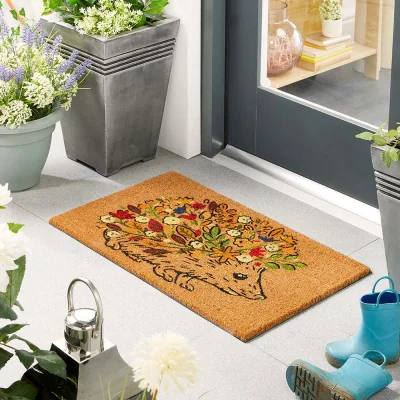 Hug Rug Floral Hedgehog Coir Doormat