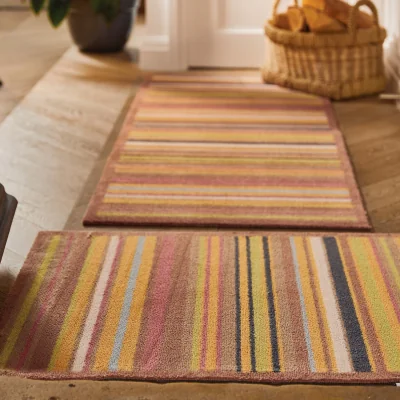 Hug Rug Stripe 70 Red/Brown Washable Doormat