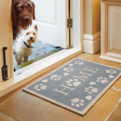 Hug Rug Home Paws Blue Washable Doormat