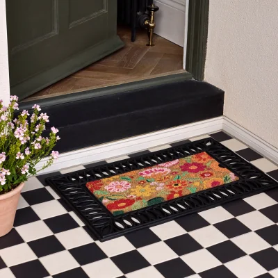 Hug Rug Coir Insert Bright Blooms Doormat