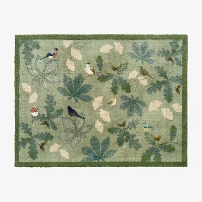 Hug Rug Aura Orchard Birds Green Washable Doormat