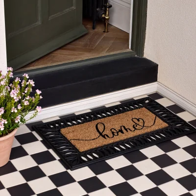 Hug Rug Coir Insert Home Script Doormat