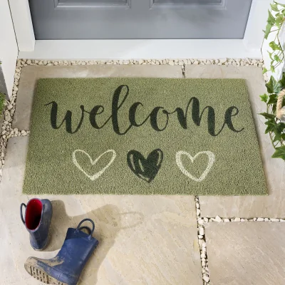 Hug Rug Welcome Sage Coir Doormat