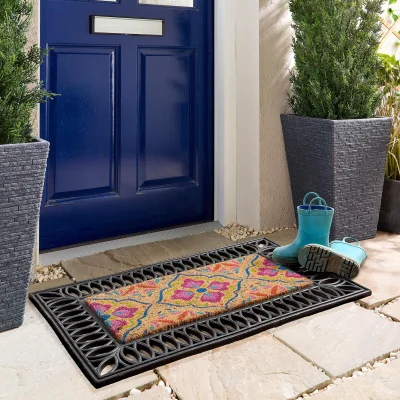 Hug Rug Coir Insert Bright Tile Mat Doormat