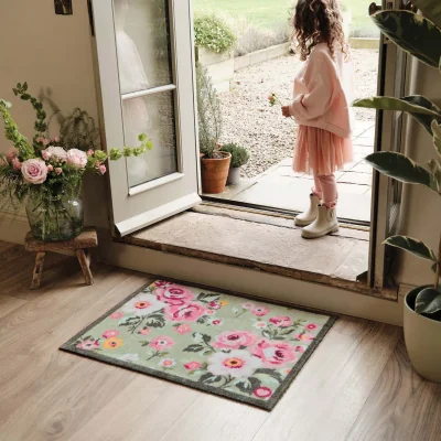 Hug Rug Country Rose Floral Washable Doormat