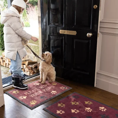 Hug Rug Wipe Your Paws Burgundy Doormat