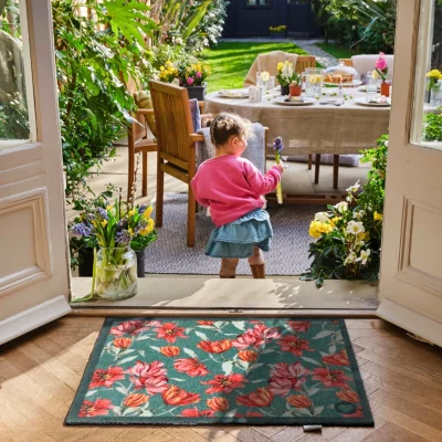 Hug Rug Tumbling Tulips Washable Doormat