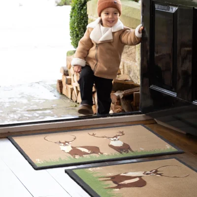 Hug Rug Deer 1 Beige Washable Doormat