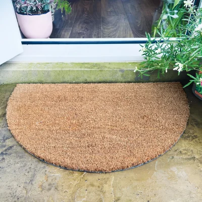 Hug Rug Plain Natural Coir - Half Moon Doormat