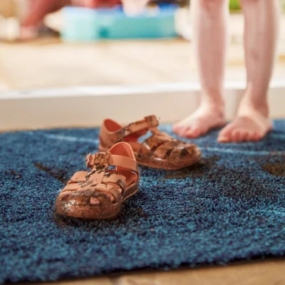 Hug Rug Plain Fleck - Indigo Washable Doormat