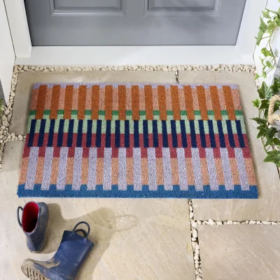 Hug Rug Bright Broken Stripe Coir Doormat