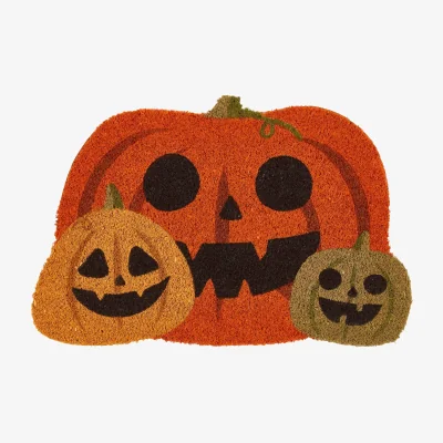 Hug Rug Shaped Halloween Pumpkins Coir Doormat