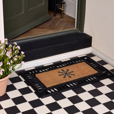 Hug Rug Christmas Coir Insert Snowflake Doormat