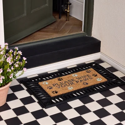 Hug Rug Coir Insert Please Wipe Your Paws Doormat