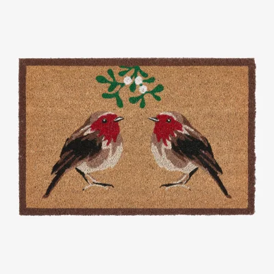 Hug Rug Christmas Robins Coir Doormat