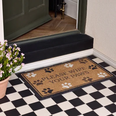 Hug Rug Wipe Your Paws Border Coir Doormat