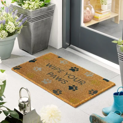 Hug Rug Printed Coir Wipe Your Paws Doormat