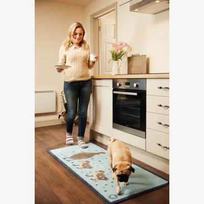 Hug Rug Ducks 1 Blue Washable Doormat