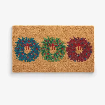 John Lewis John Lewis & Partners Christmas Wreath Trio Door Mat