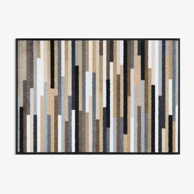 John Lewis Wash and Dry Mimado Stripe Door Mat, Neutral