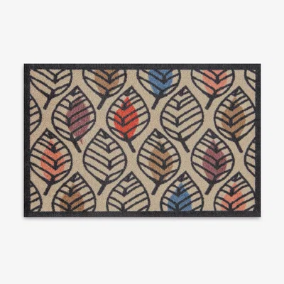 John Lewis Turtle Mat Stencil Leaf Door Mat, Multi