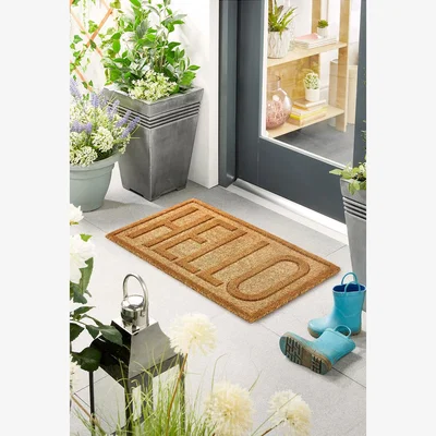 La Redoute Hello Coir Doormat