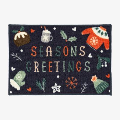 La Redoute 2-Piece Christmas Seasons Greetings Printed Doormat & Runner Set