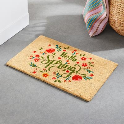 La Redoute Thiam Hello Spring Floral Coconut Fibre Doormat