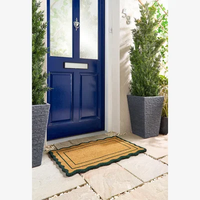 La Redoute Green Scallop Border Doormat