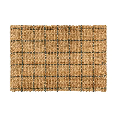 Nordic Nest Dixie Freja doormat checked 60x90 cm Natural-dark Grey