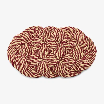 Nordic Nest HAY Coco doormat 40x80 cm Swirl bordeaux-off white