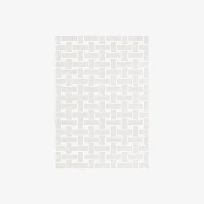 Nordic Nest Layered 60S Geo Basket Weave wool carpet Oatmeal. 250x350 cm