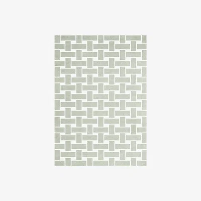 Nordic Nest Layered 60S Geo Basket Weave wool carpet Olive. 180x270 cm