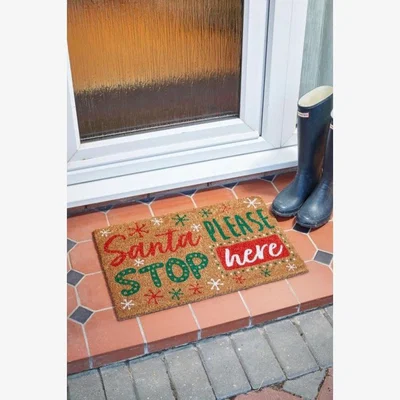 Downtown Smart Garden Santa Stop Decoir Doormat - 40 x 60cm In Multi