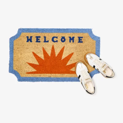 Oliver Bonas Welcome Orange Sunset Doormat