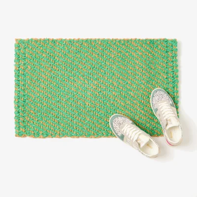 Oliver Bonas Woven Green Indoor Doormat
