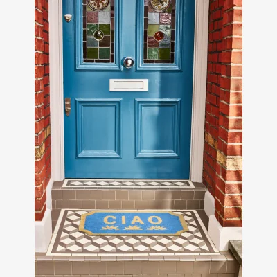 Oliver Bonas Ciao Blue Sun Print Doormat