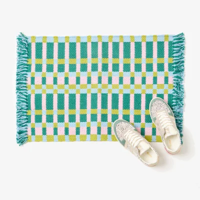 Oliver Bonas Inez Green Indoor Woven Doormat