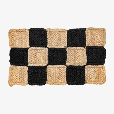 Perch and Parrow Checkerboard Braided Doormat