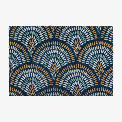 Perch and Parrow Welcomer Navy Coir Doormat