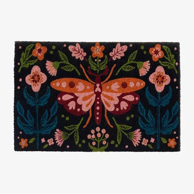 Perch and Parrow Welcomer Mirrored Butterfly Doormat