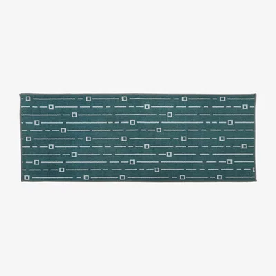 The Range JVL Savio Machine Washable Runner Mat, 57 x 150 cm, Teal - Teal