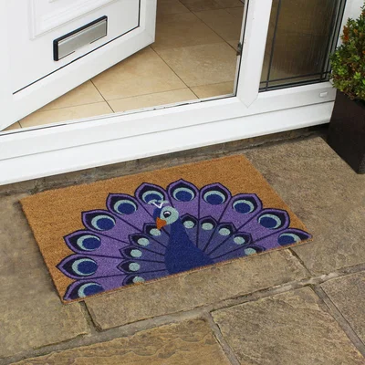 The Range JVL Eco-Friendly Peacock Door Mat - Brown