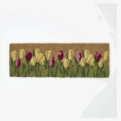 The Range Coir Doormat with Tulips, 25 x 75 cm - Multi-Colour