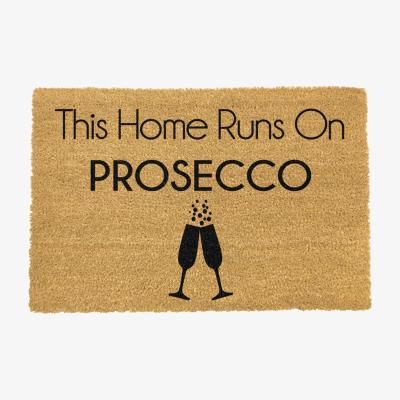 The Range This Home Runs On Prosecco Doormat - Black